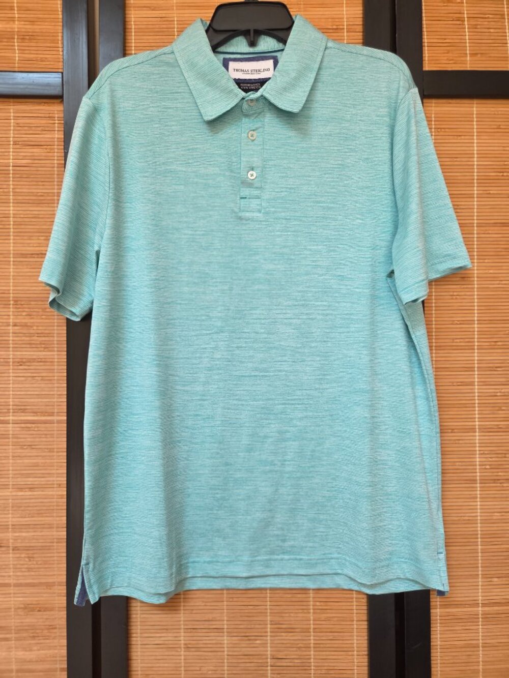 Thomas Sterling Men's Golf Performance 4-Way Stretch Shirt Orange M Green Casual